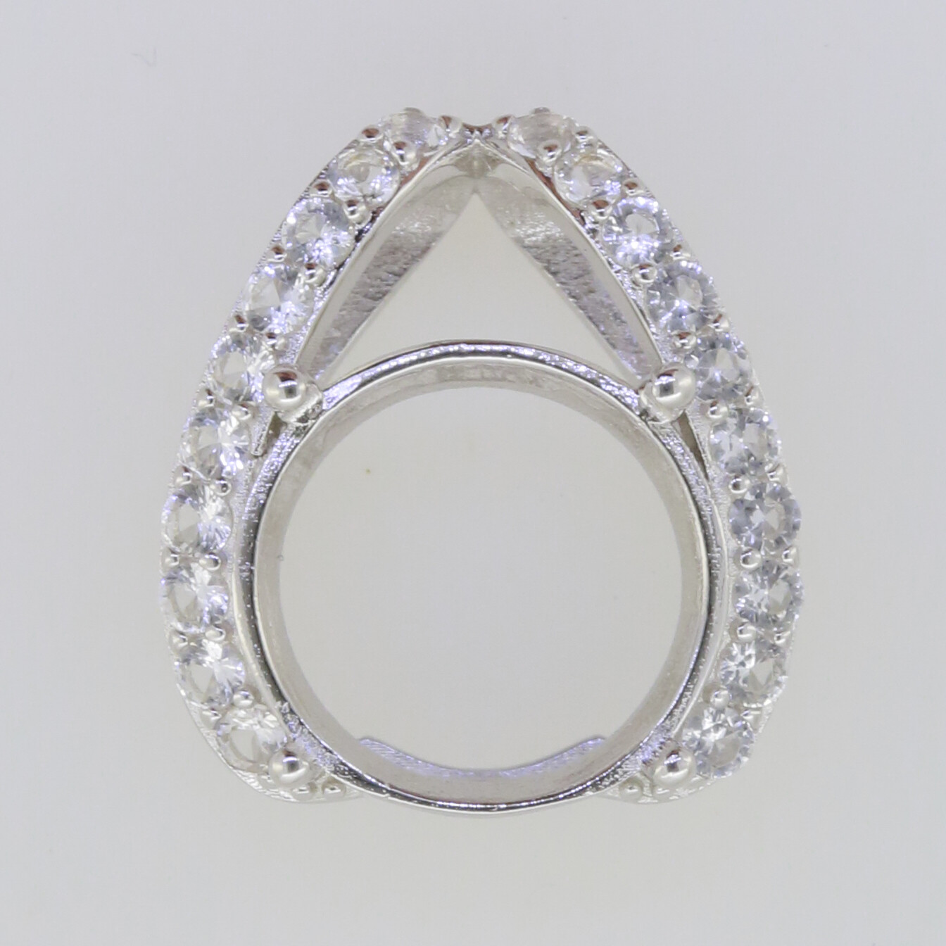 Sterling Silver Semi Mount Pendant Setting Round RD 12x12mm Topaz or Moissanite