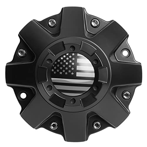 Wheel Center Caps Mayhem: 806804CB7 C108010C01 Matte Black with American Flag
