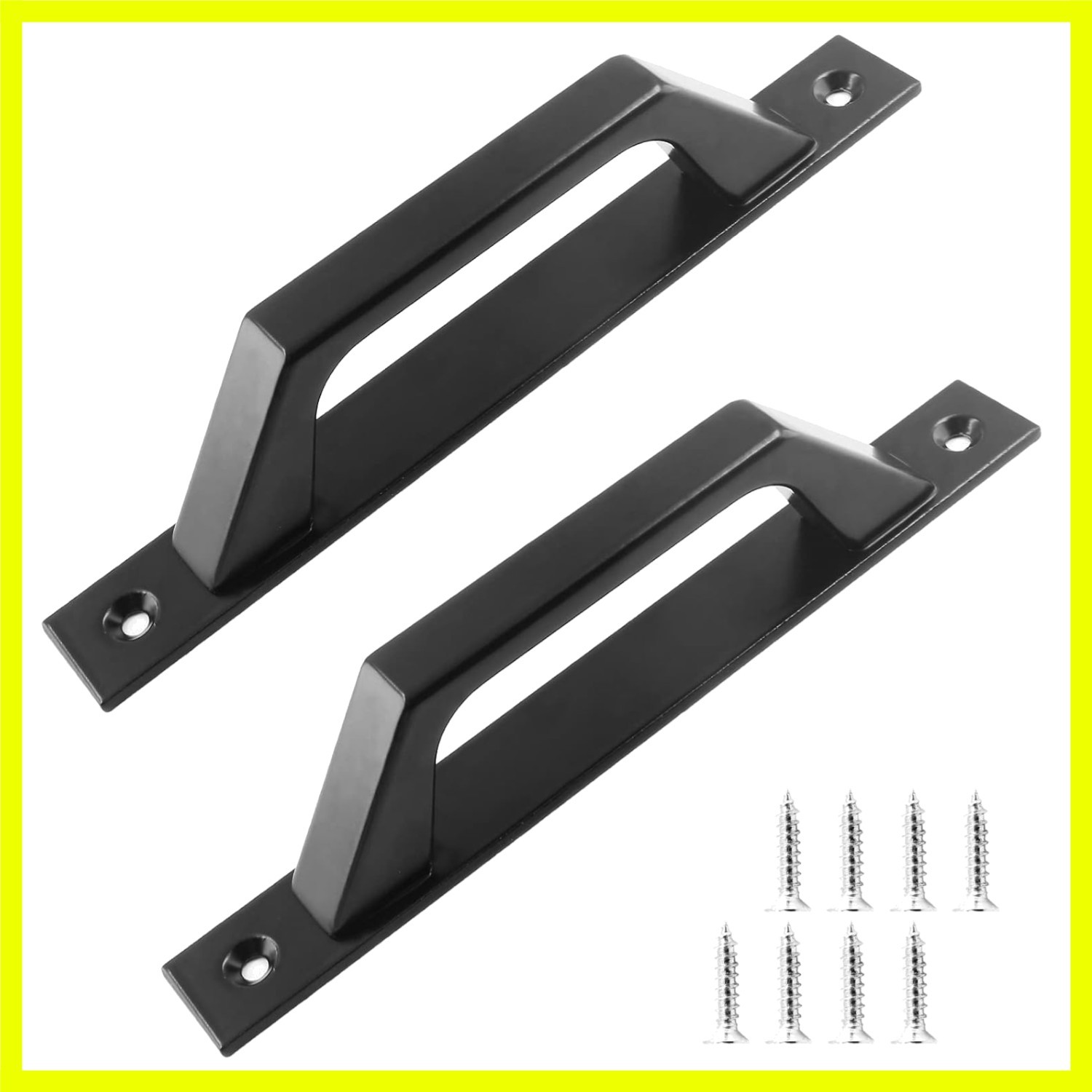 2 Pack Modern Black Aluminum Alloy Barn Door Handles - 7.9 Inch Durable Design