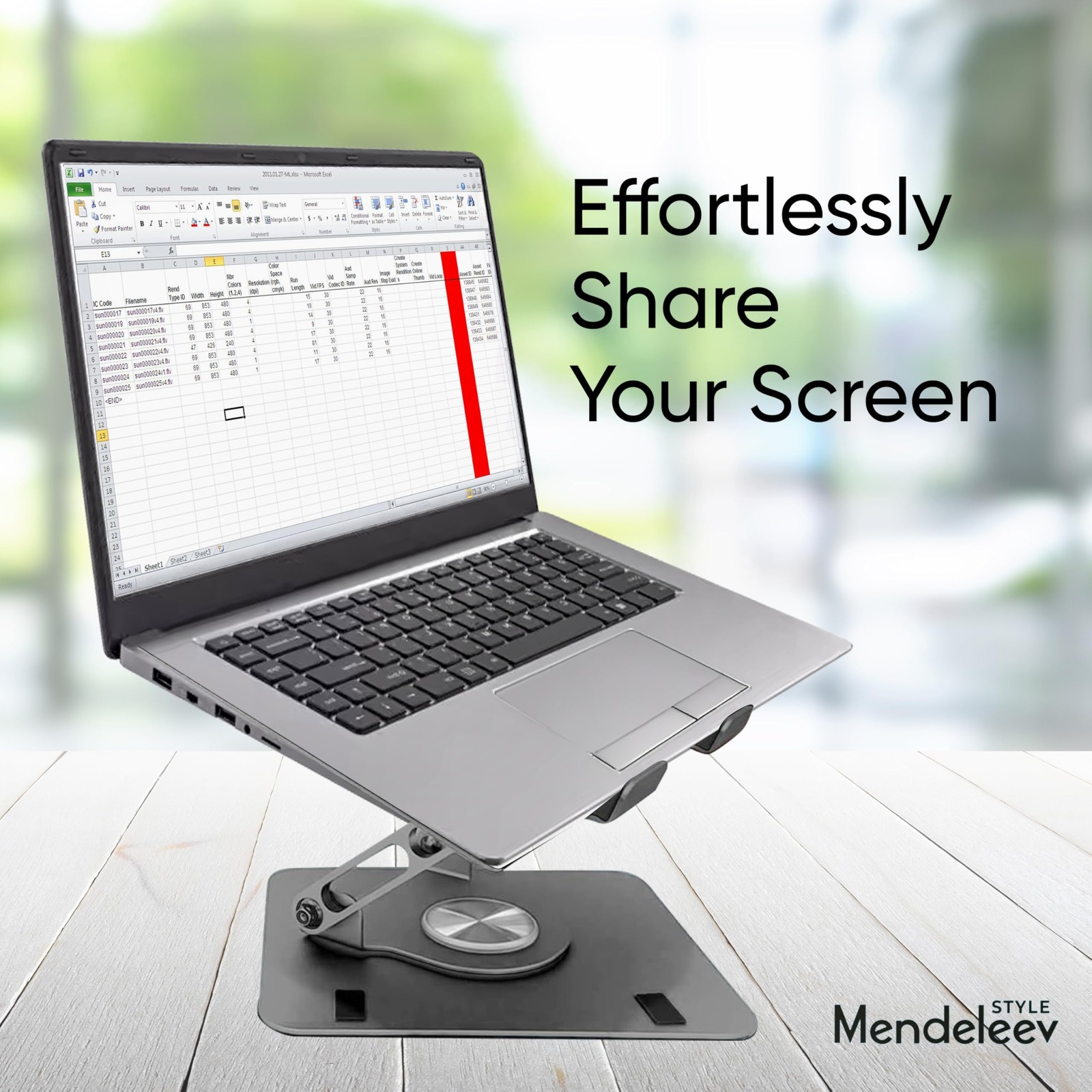 Laptop Stand Grey 360 Rotating Base Foldable Ergonomic Riser Notebook Holder