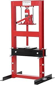 Hydraulic Shop Press H-Frame Floor Bearing Press + Steel Plates & Adjustable Bed