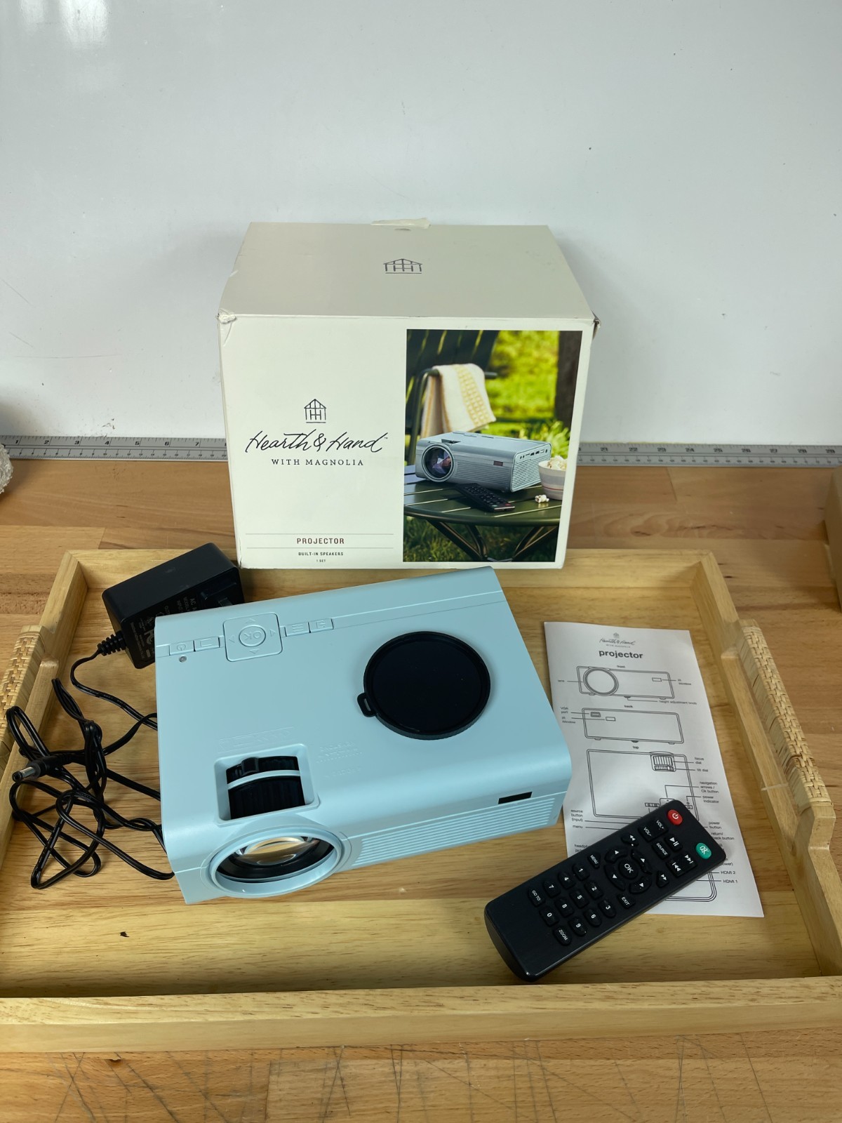 Hearth & Hand with Magnolia Portable Projector Light Blue-1280x720