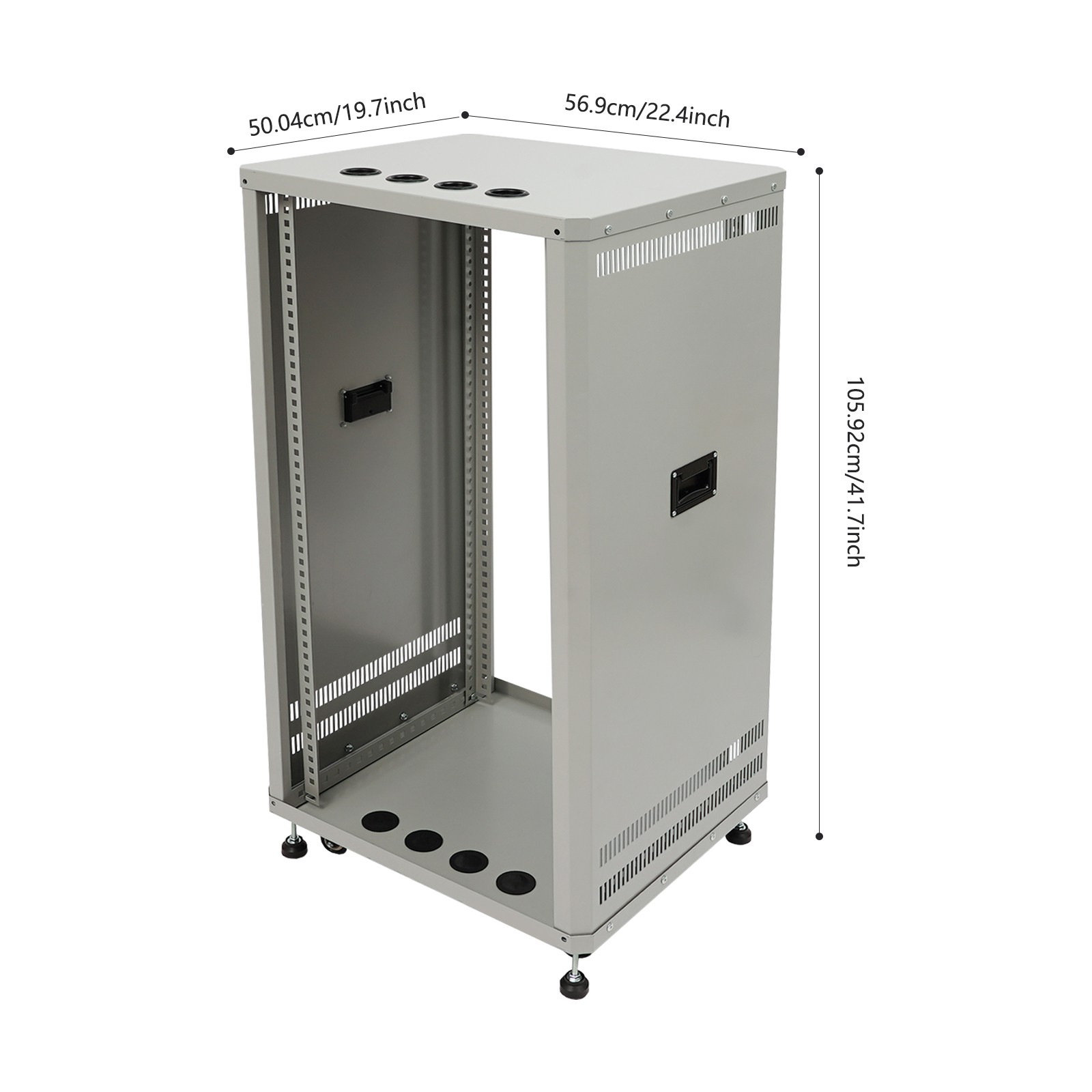 22U Stereo & Server Rack with Wheels Rolling DJ Mixer Stand Open Frame Rack