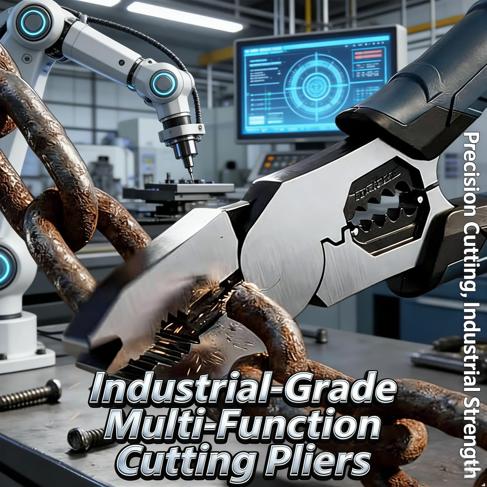 Industrial-Grade 9-in-1 Multi-Function Cutting Pliers, Wire Cutter, Stripper,...