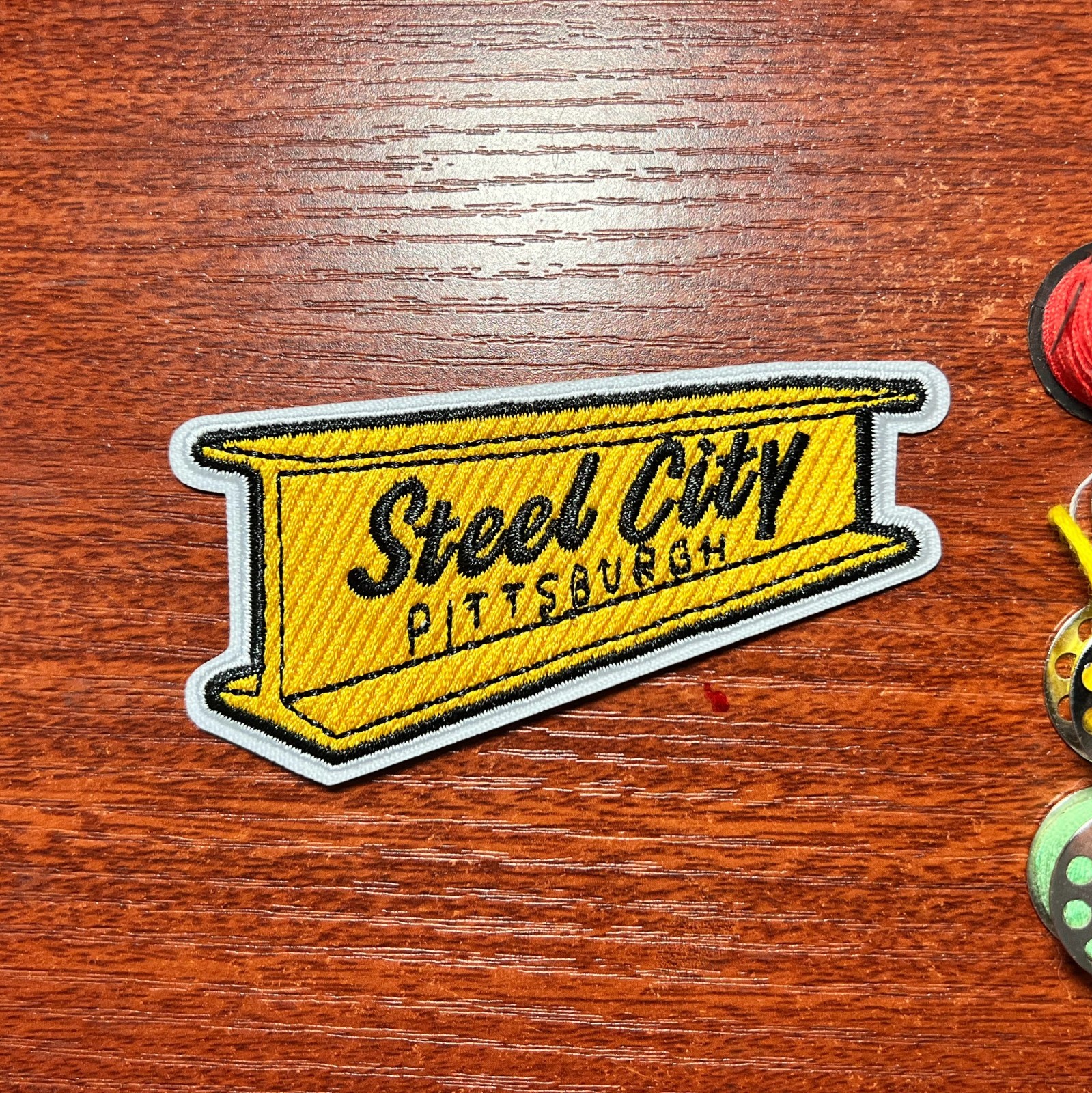 Pittsburgh Steelers 1.75x3.5" Steel City NFL Football Embroidered Iron On Patch