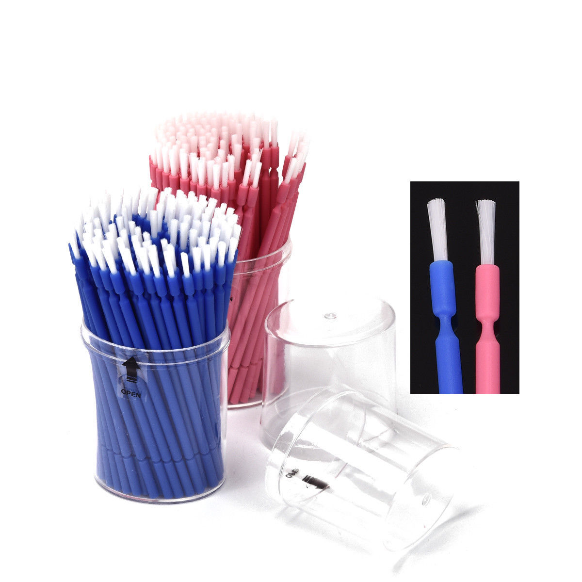 100 Pcs/Pack Dental Bendable Long Shank Use Disposable Micro Applicator Brush