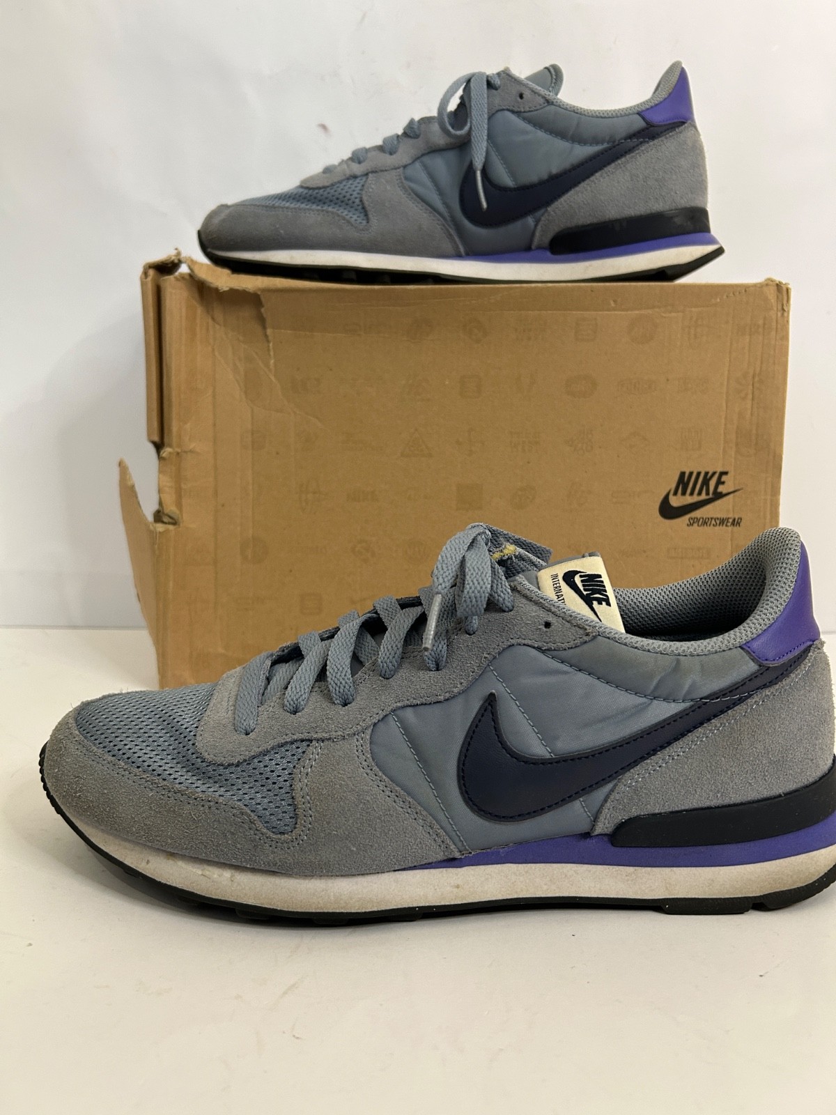 Nike Internationalist Shoes Mens Size 11 Blue Suede Running Sneakers 631754-404