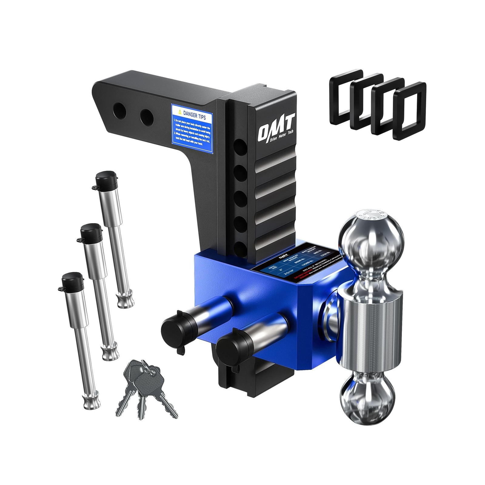 Orion Motor Tech Adjustable Trailer Hitch, Heavy Duty Drop Hitch 2 inch Recei...