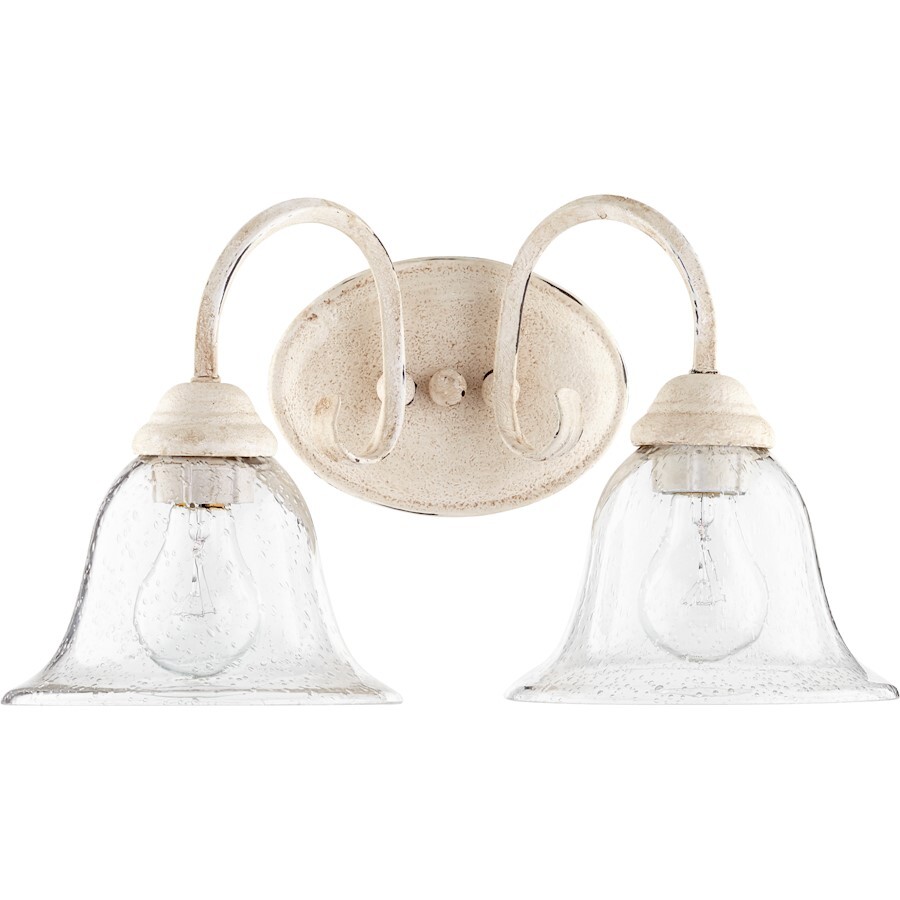 Quorum Spencer 2 Light 16.5' Vanity, White/Seeded - 5110-2-170