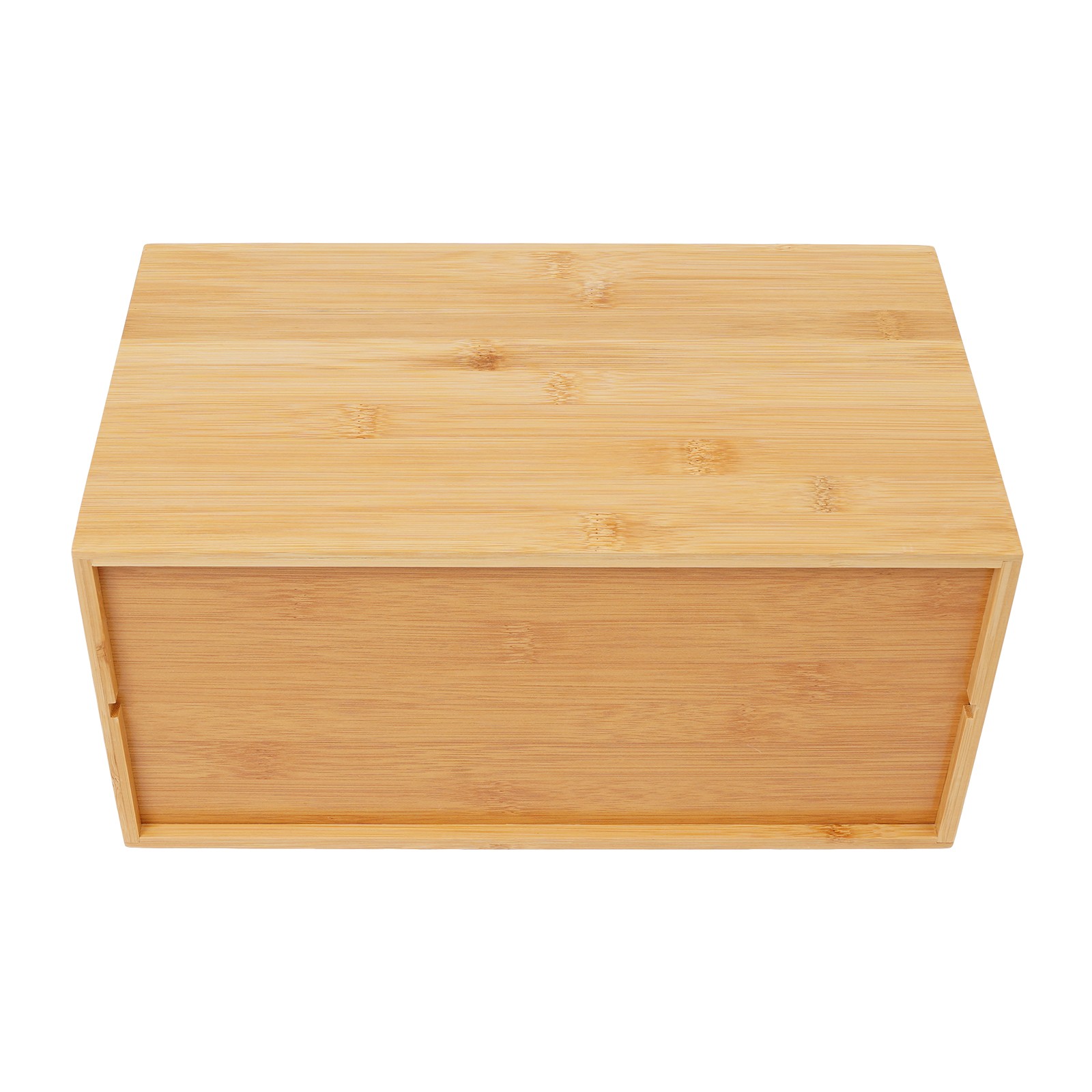 Small Bamboo Organizer for Desk, Tabletop Storage Organization Box with 2 Drawer