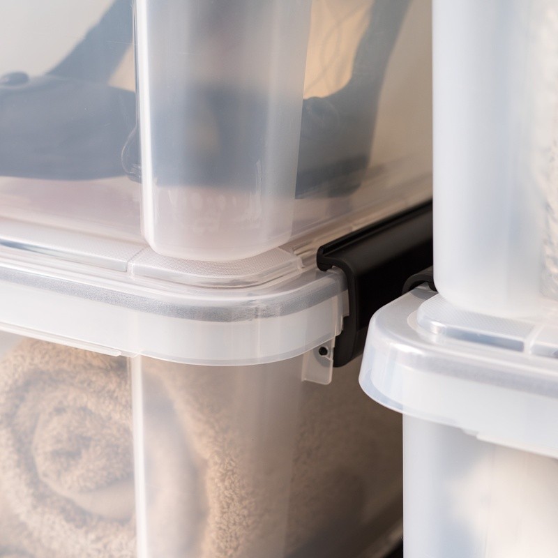 WeatherPro Storage Container Box 6.5 Quart Stackable Clear Bin W/ Latching Lid