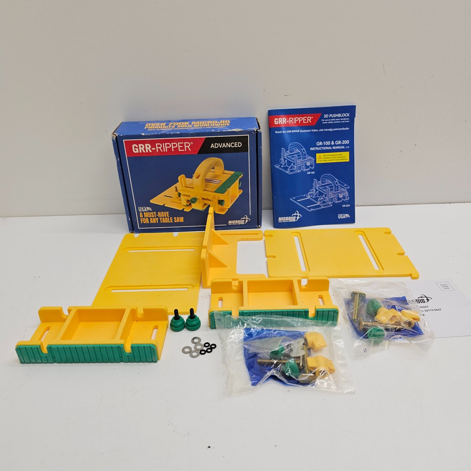 Microjig GRR-RIPPER Advanced 3D Pushblock Tool Yellow Woodworking