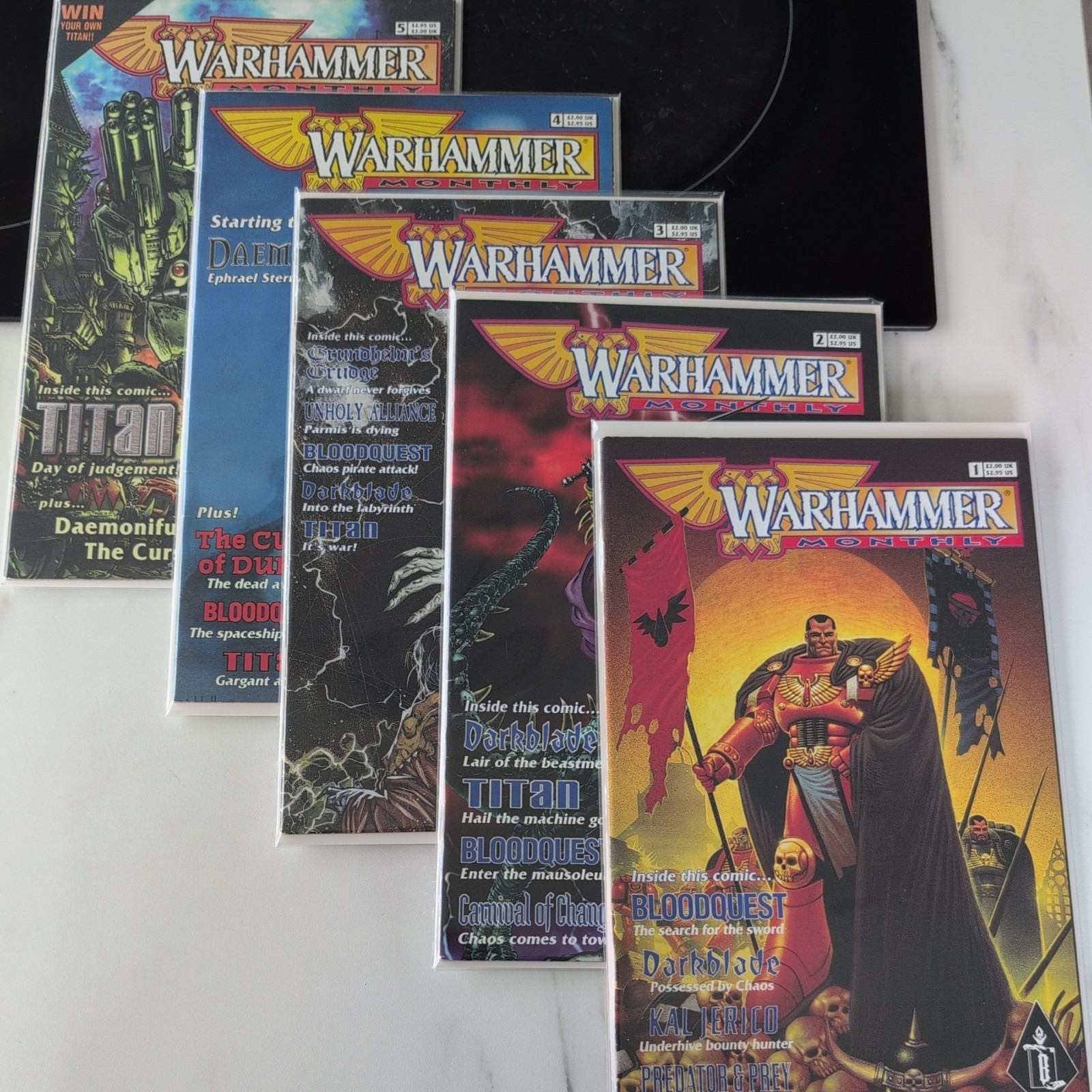 Issue 1 2 3 4 5 - Warhammer Monthly Magazine - Games Workshop 40k boarded