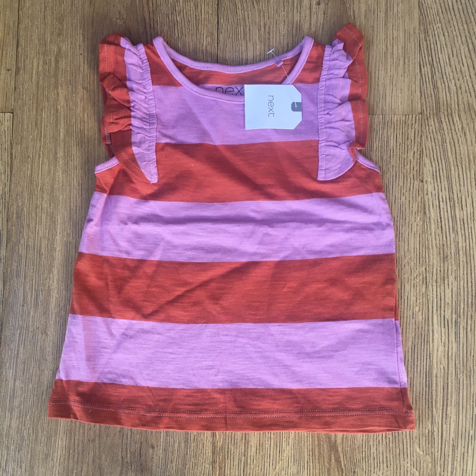 NEXT BNWT Pink and Orange Striped T-Shirt - age 18-24mths