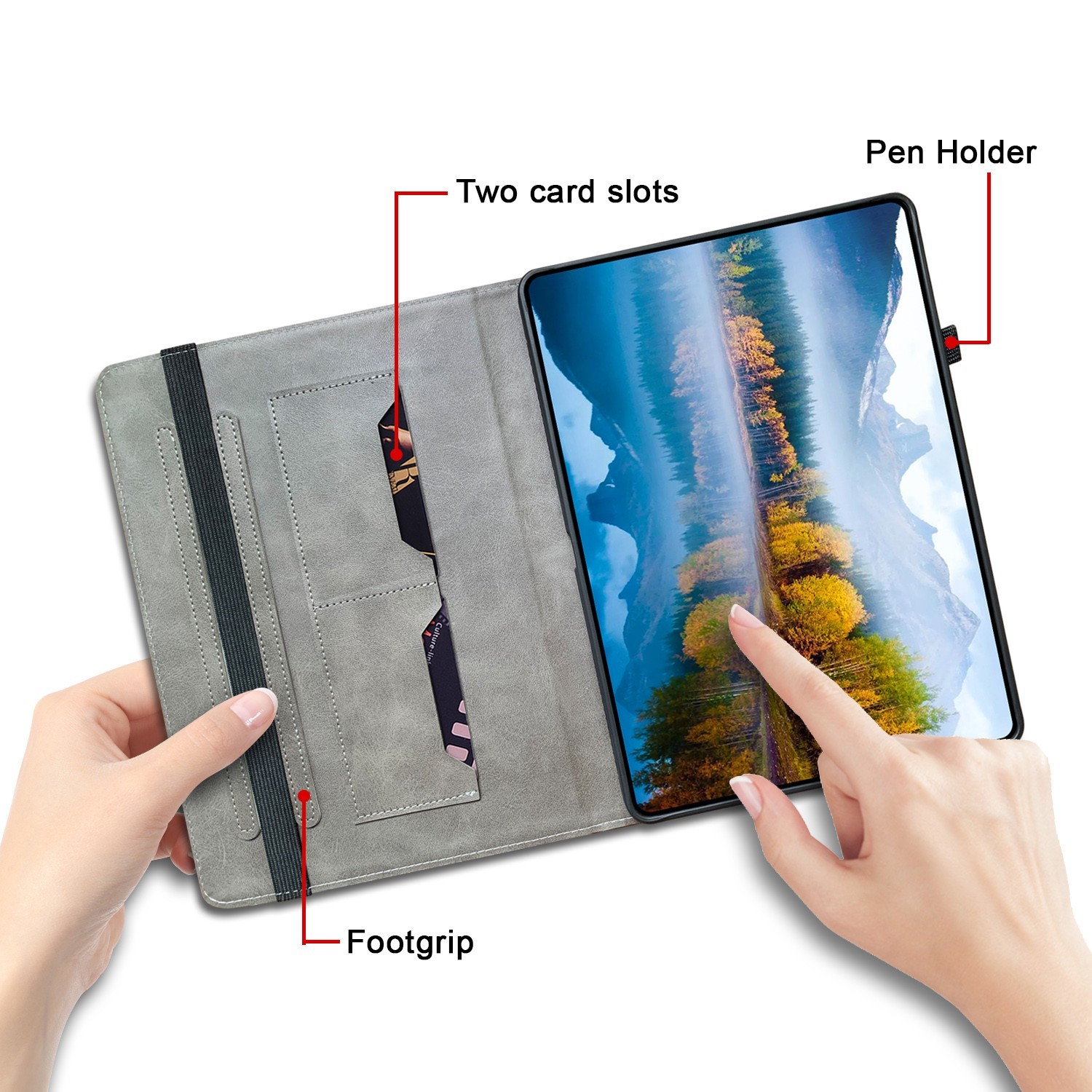 Case For Samsung Galaxy Tablet Painted Leather Shockproof TPU Shell Back Covers