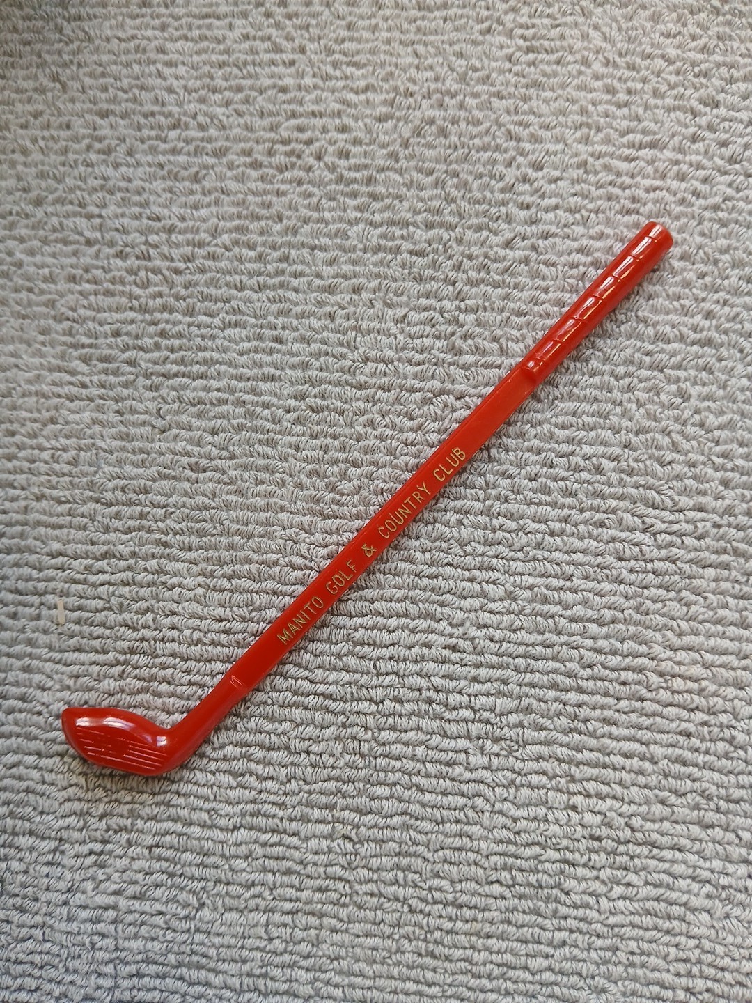 Vintage Plastic Golf Club Stirer From Manito Golf & Country Club Spokane Wa