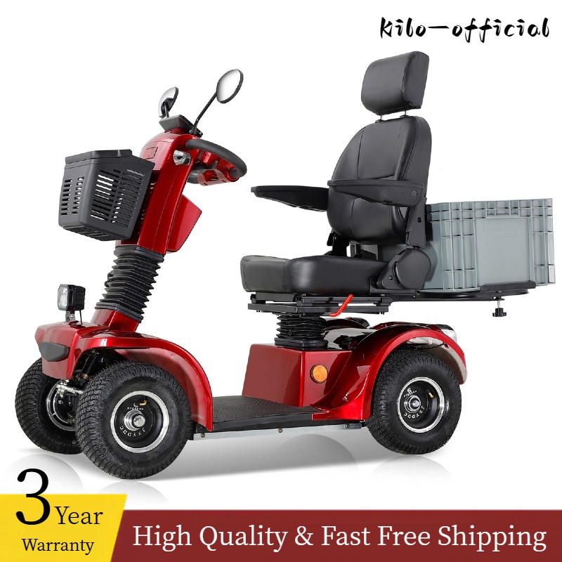 500W 4-Wheel Elderly Mobility Scooter Heavy Duty Scooter 48V20Ah 330lbs Capacity