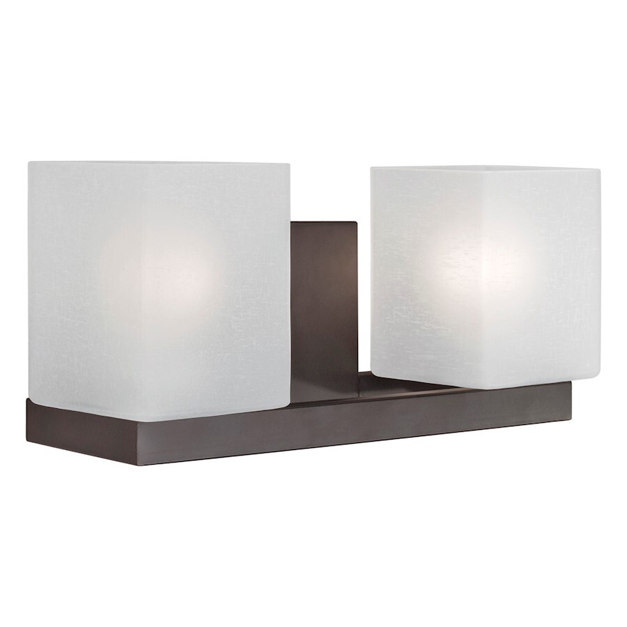 Forte Lighting 2-Light 6" Bath Bar, Antique Bronze/White Linen - 5083-02-32