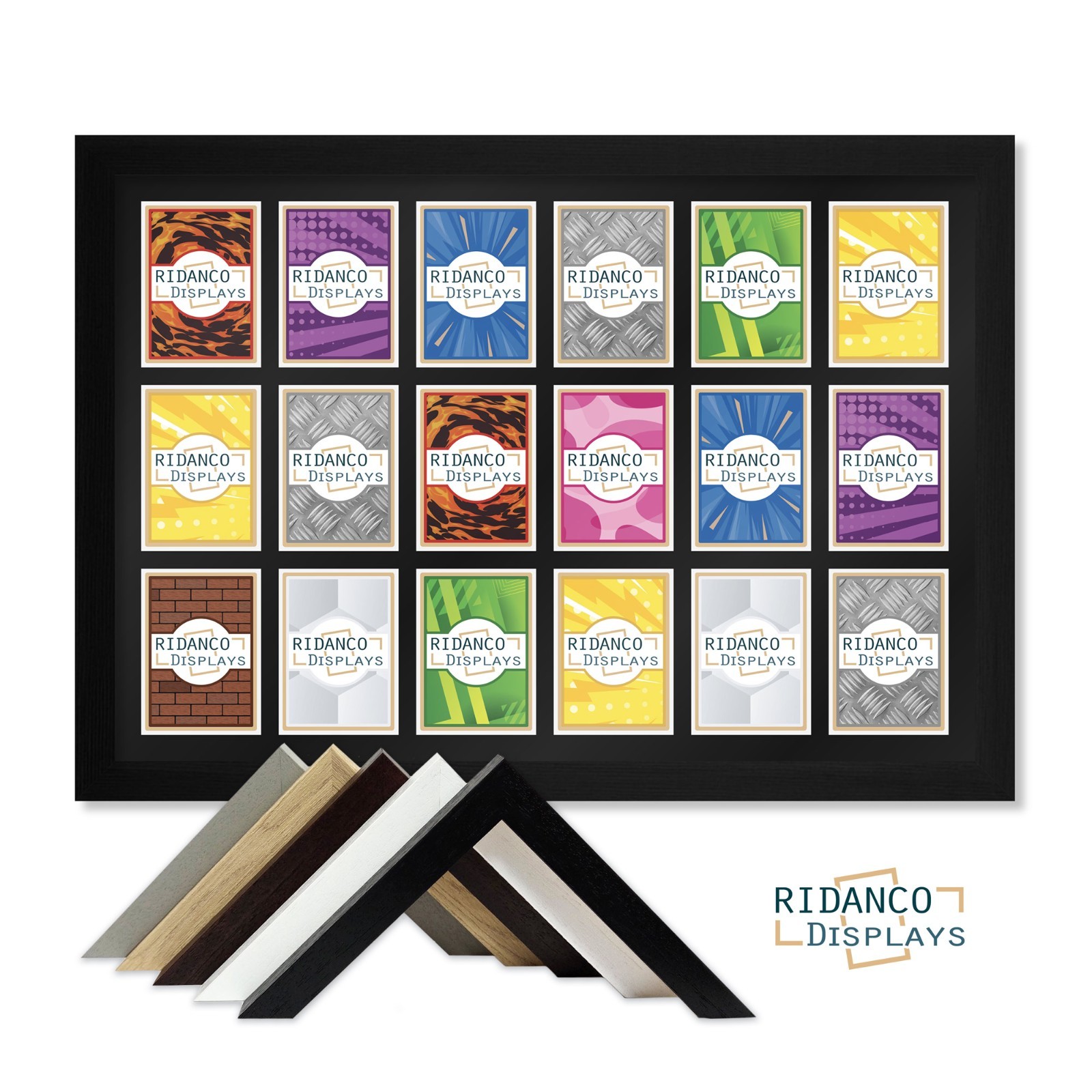 Handmade 18 Cards Frame for Raw TCG, Pokemon, MTG, Sports Display Holder, Wood