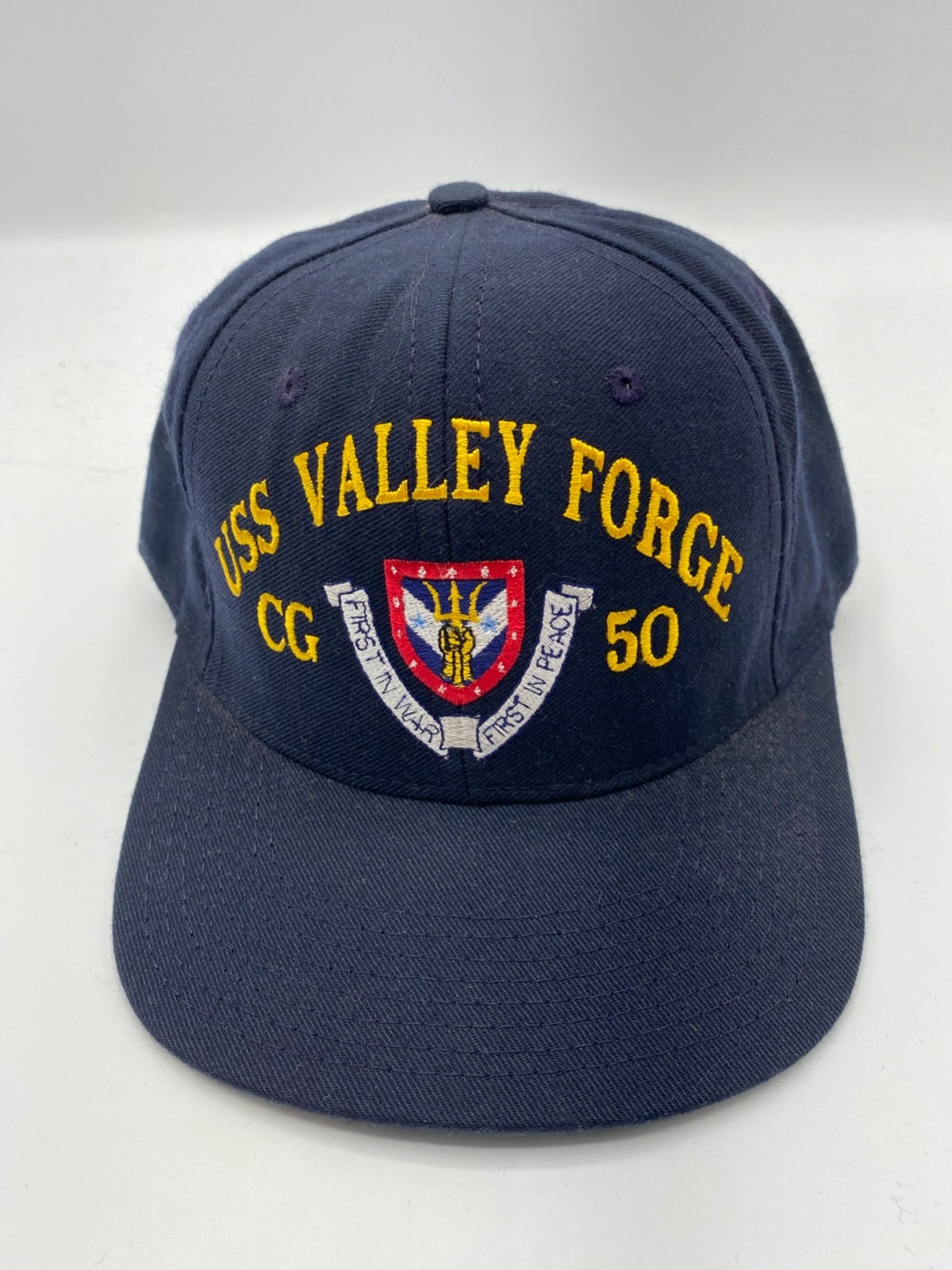 The Corps USS Valley Forge CG 50  Logo Blue Baseball Cap Hat One Size