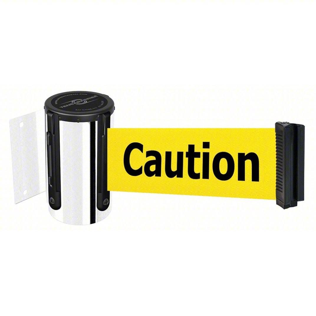 Tensabarrier Retractable Belt Barrier Caution Do Not Enter 7-1/2ft Plshd Chrome