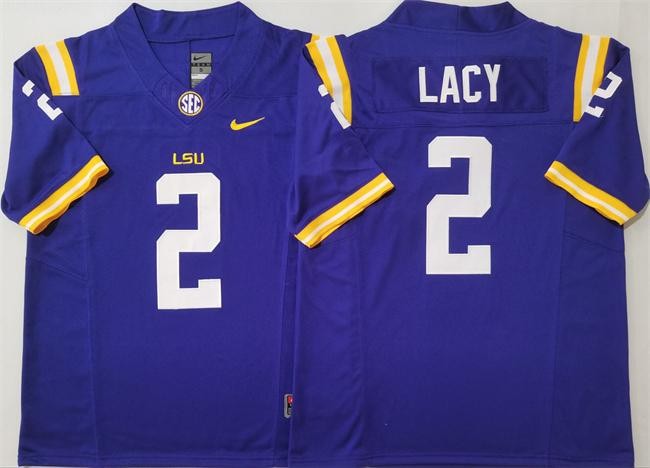 LSU Tigers #2 Kyren Lacy Purple Stitched Jersey