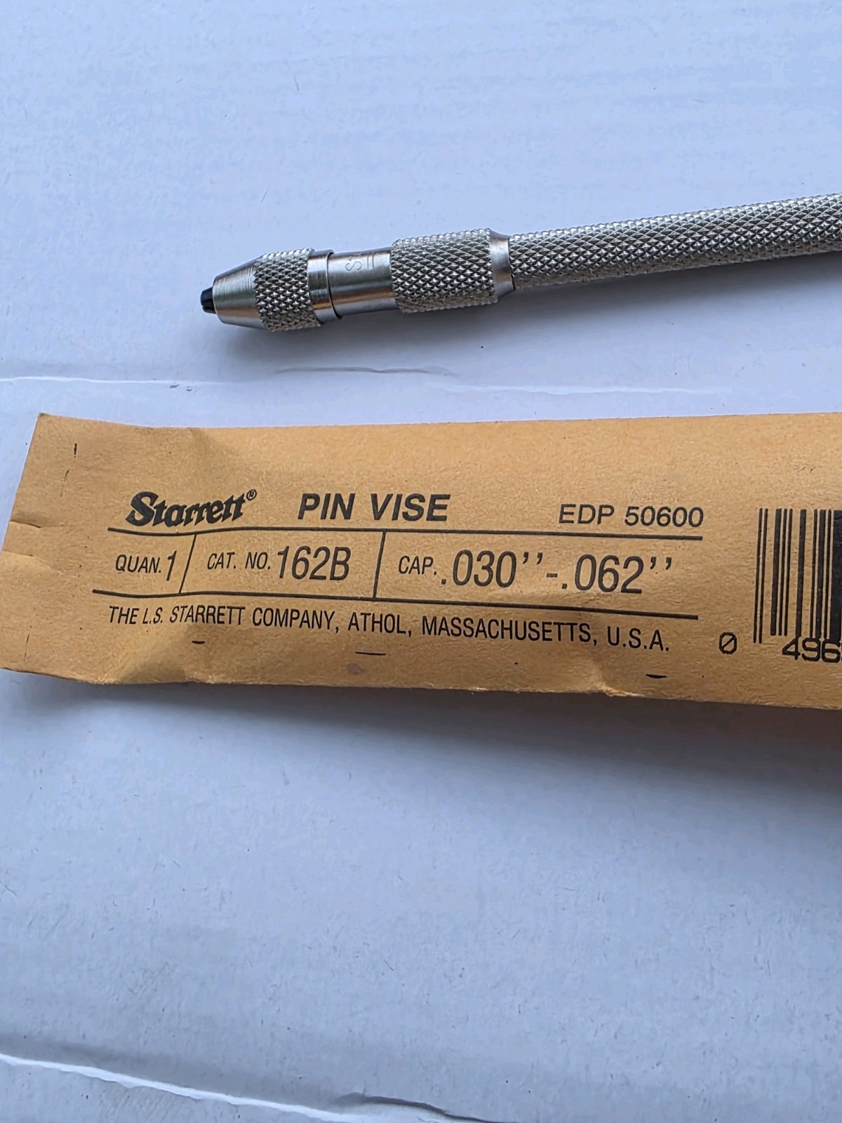 Starrett 162B Pin Vise .030-.062 With Box