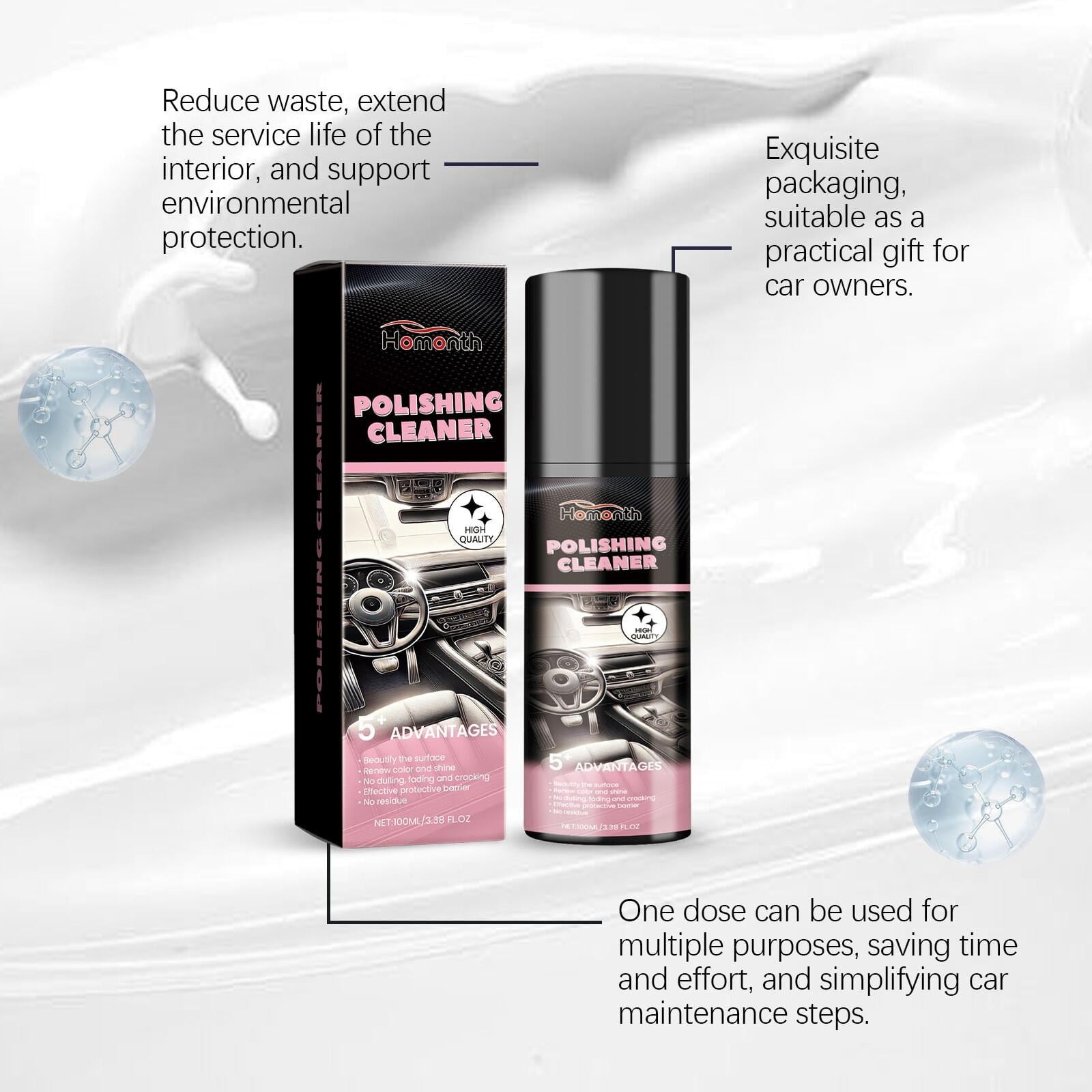 Auto Interior Spa 100ml Polish Cleaner Revitalizes Console Panels Keeps Glossy