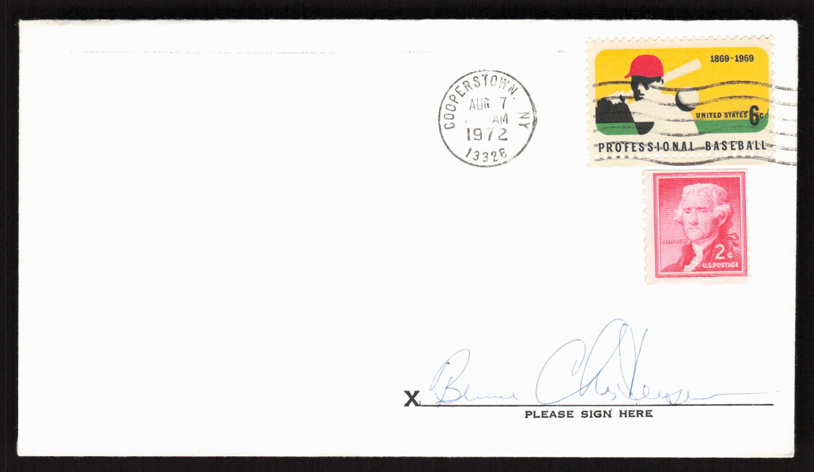 Bruce Christensen Signed Baseball Postal Stamp Envelope California Angels Auto