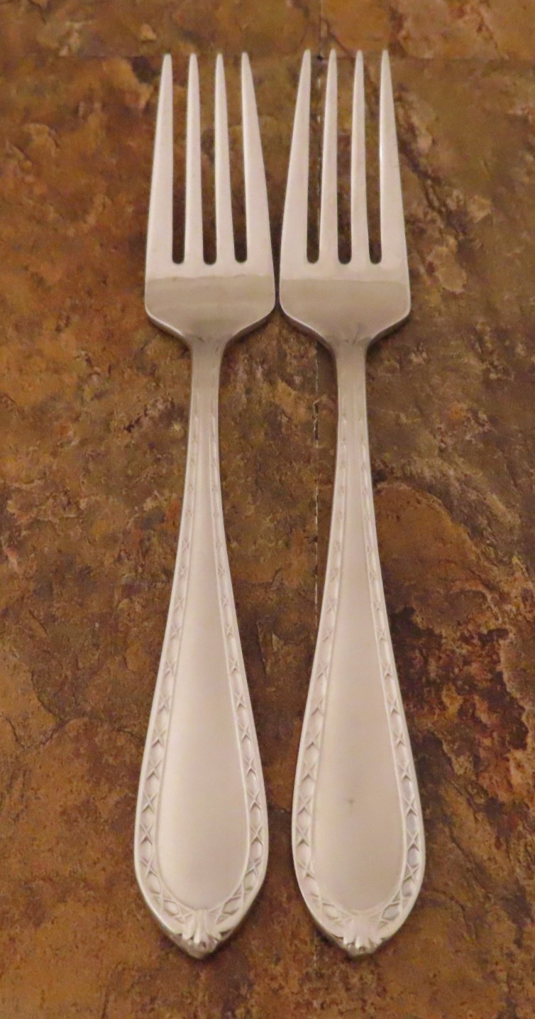 Waterford Powerscourt Matte Set of 2 Salad Forks Stainless Flatware Lot D