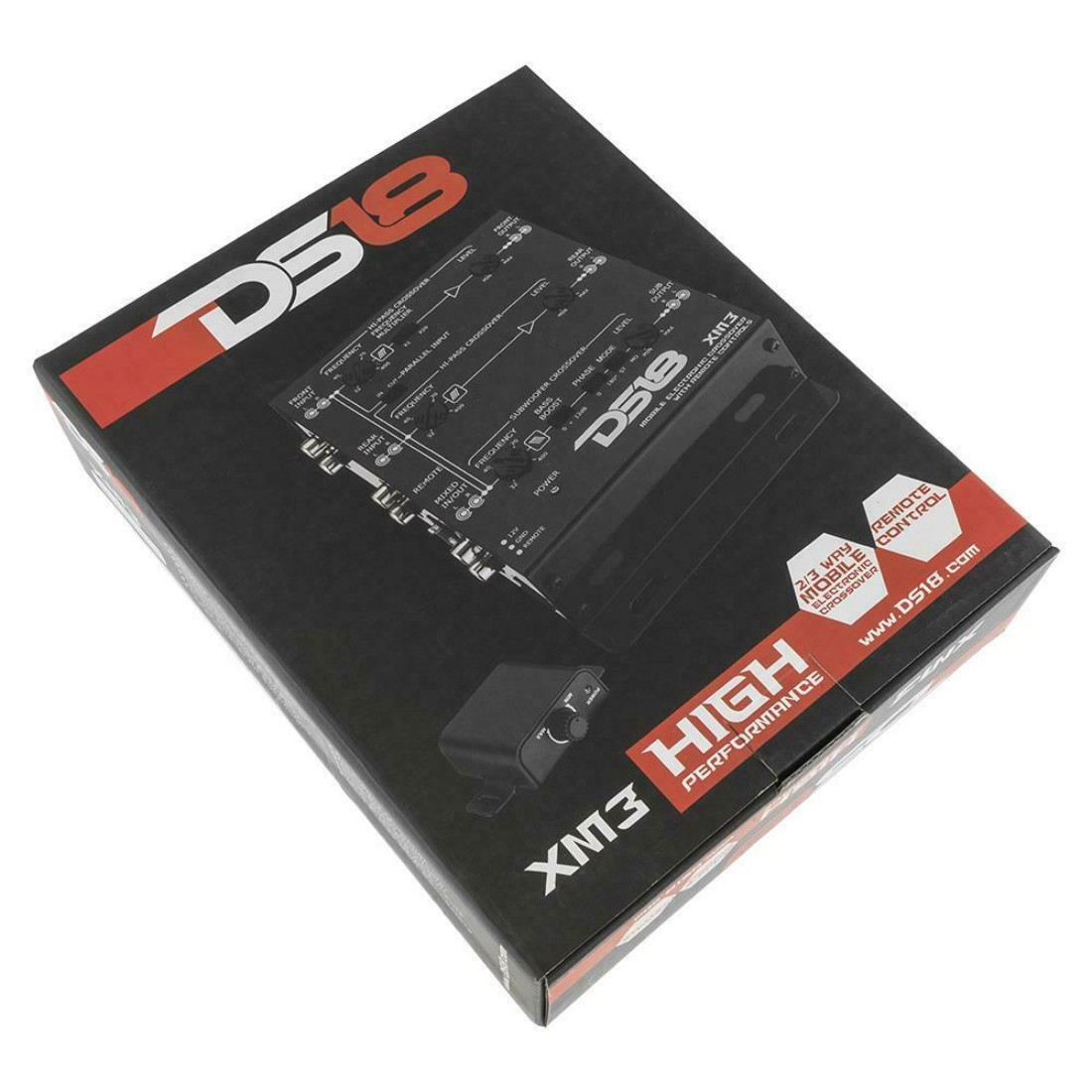 DS18 XM3 3-Way Electronic Car Audio Active Crossover w/ Remote Sub Level Control
