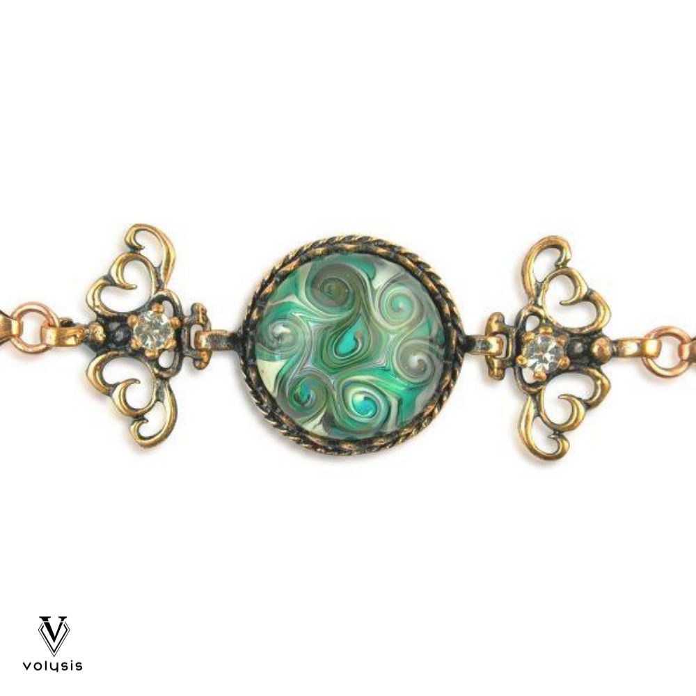 Exotic Dream Fused Glass Bronze Bracelet