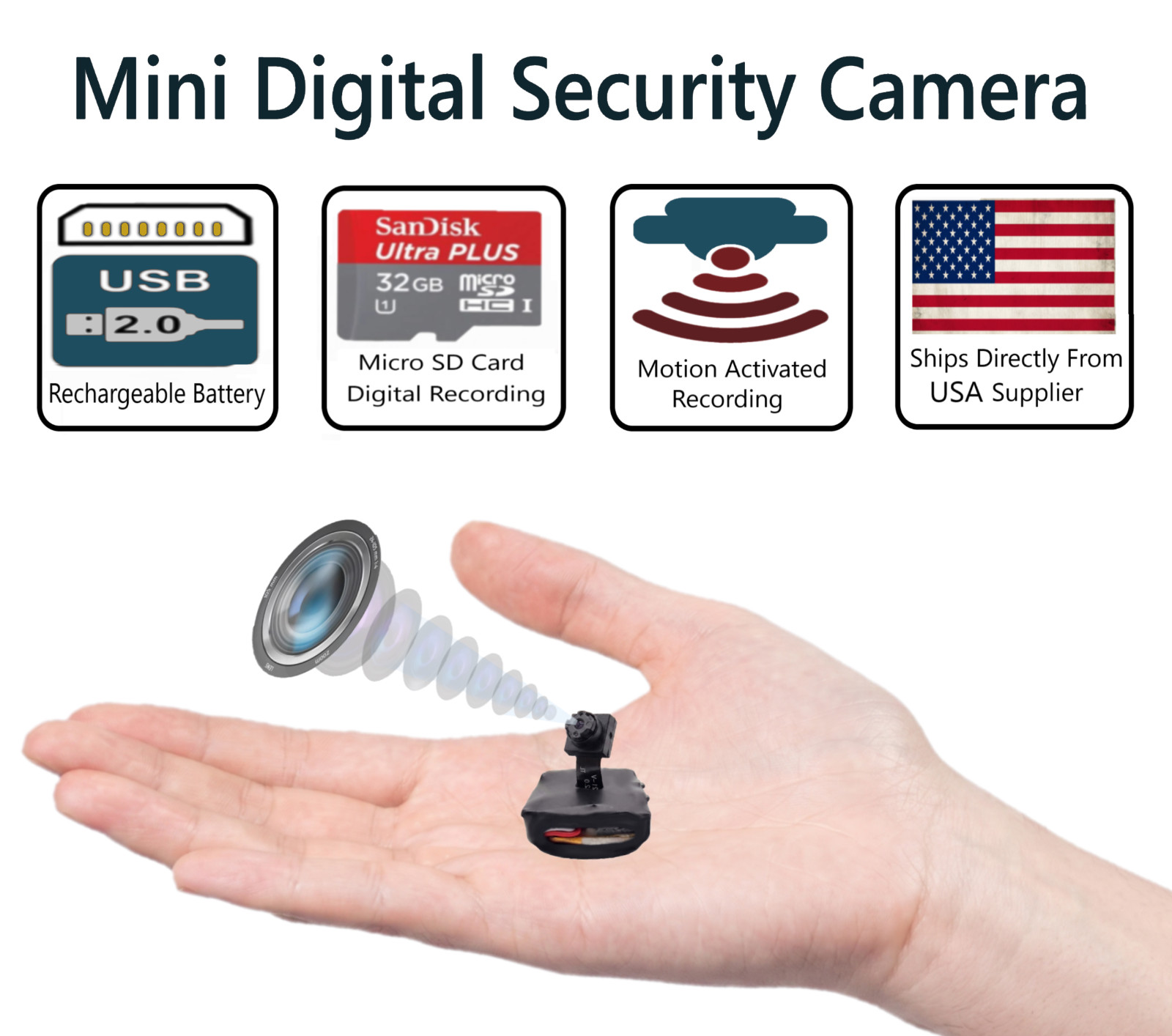 Mini Camera- Best Digital Security Webcam - Portable Compact Wireless Body Cam