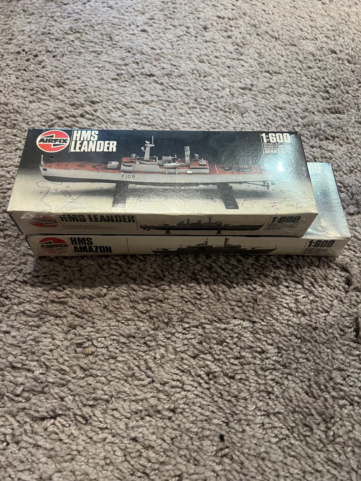 Vintage 1981& 1983 AIRFIX H.M.S. LEANDER & AMAZON