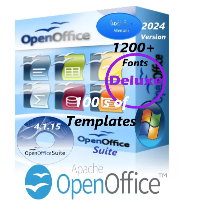 Open Office Suite Software DELUXE for Windows Word Home Student Business on DVD