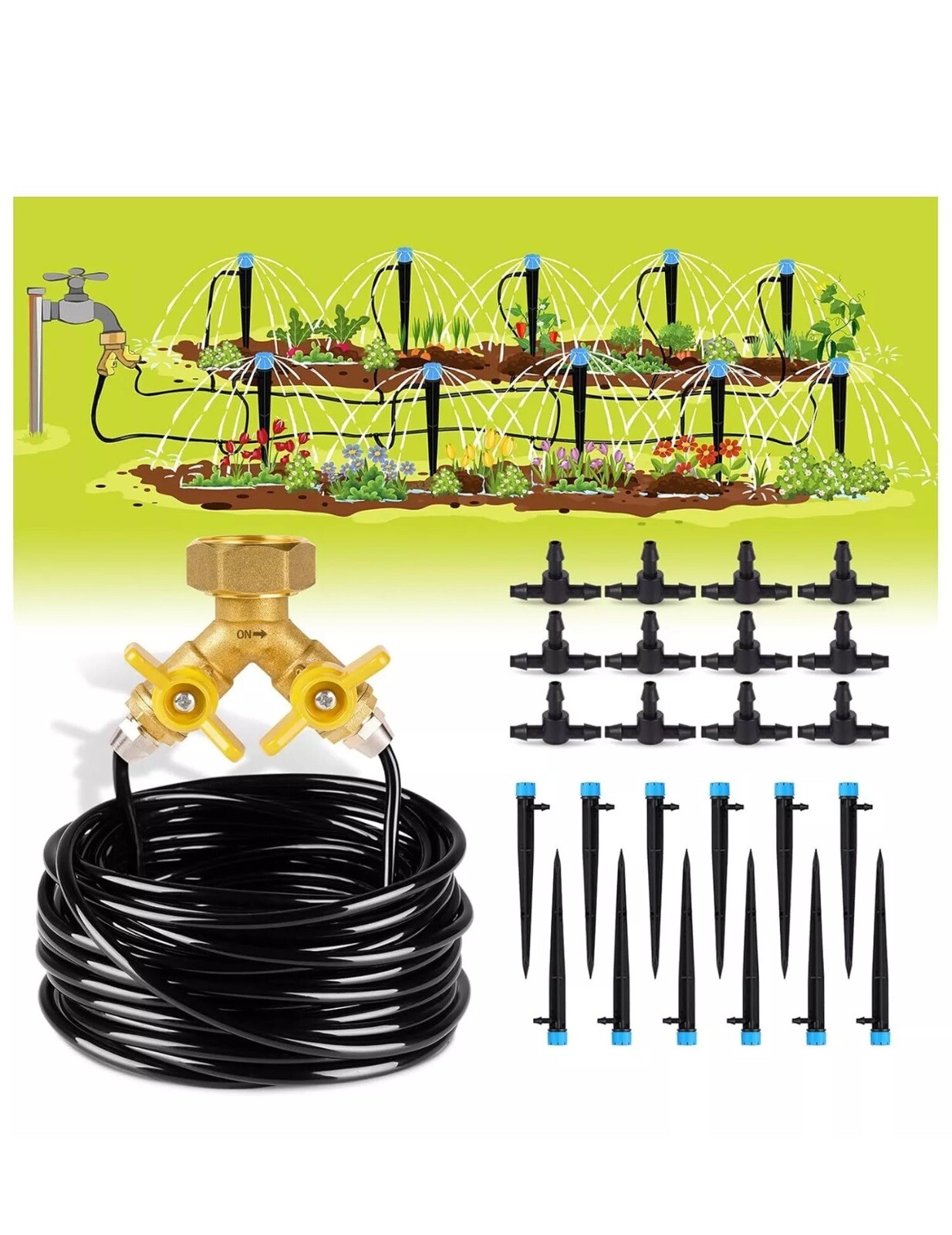 HIRALIY 50ft Drip Irrigation Kit Plant Watering System 8x5mm Blank 49.2FT/15M