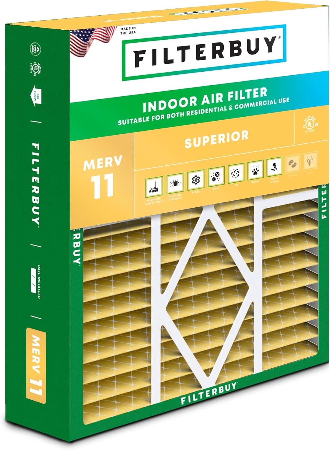 Filterbuy 19x20x4/19x20x5 AC Furnace Air Filters for Bryant & Carrier (MERV 11)