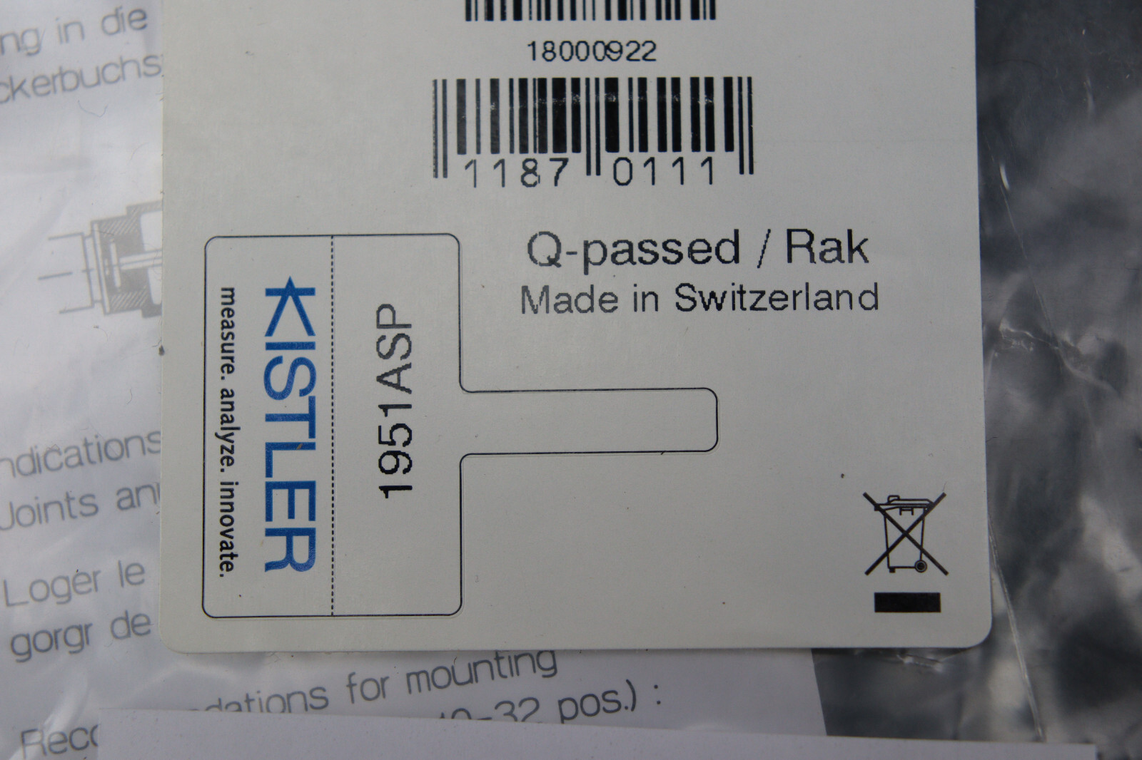 KISTLER 1951ASP CONNECTING CABLE LOC6416