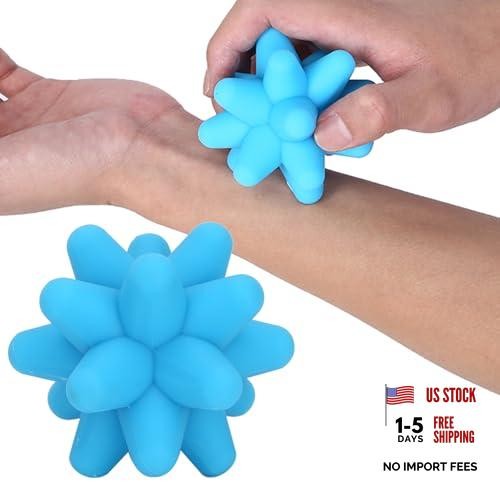 1PCS Spiky Massage Ball 80mm Silicone Trigger Point Massage Ball - Blue Fascia