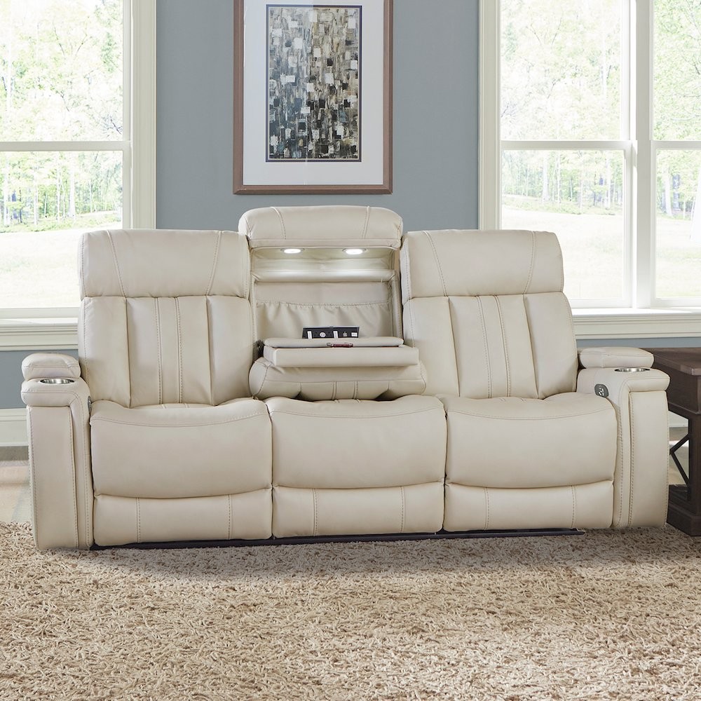 Royce - Fantom Ivory Power Reclining Sofa and Loveseat