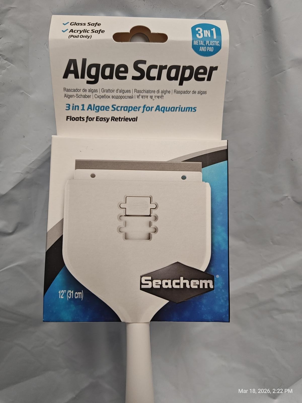 Seachem Algae Scraper Select Size:: 12 inch
