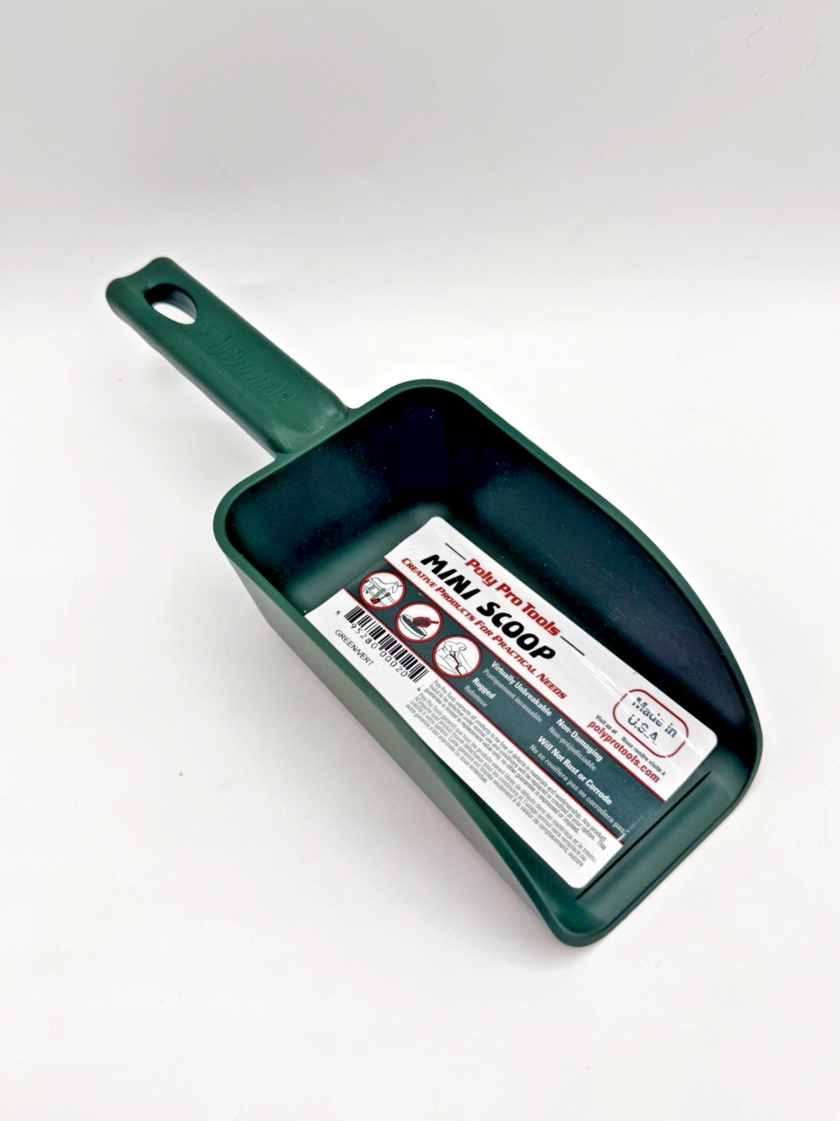 Poly Pro Tools P-6300G 16 oz. Capacity Green Plastic Hand Scoop 10.4 L in.