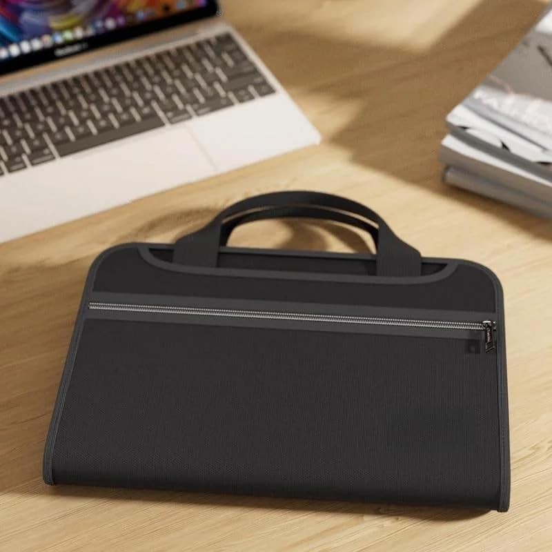 Large Capacity A4 Fireproof File Folder with Handle｜Portable Document Organizer