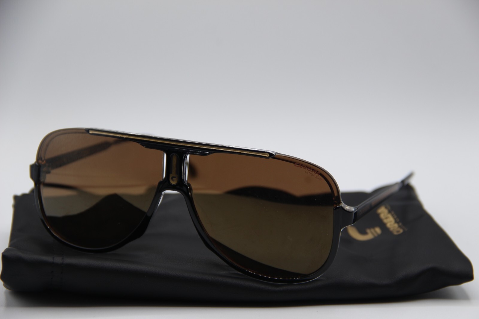 NEW CARRERA 1059/S R60YL BLACK GOLD POLARIZED AUTHENTIC SUNGLASSES W/CASE 64-11