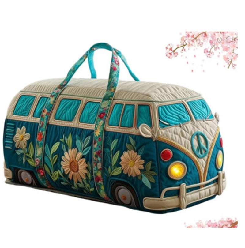 Quilted Embroidery Travel Duffel Bag Handbag Multi-use Sport Gym Luggage Bag 13