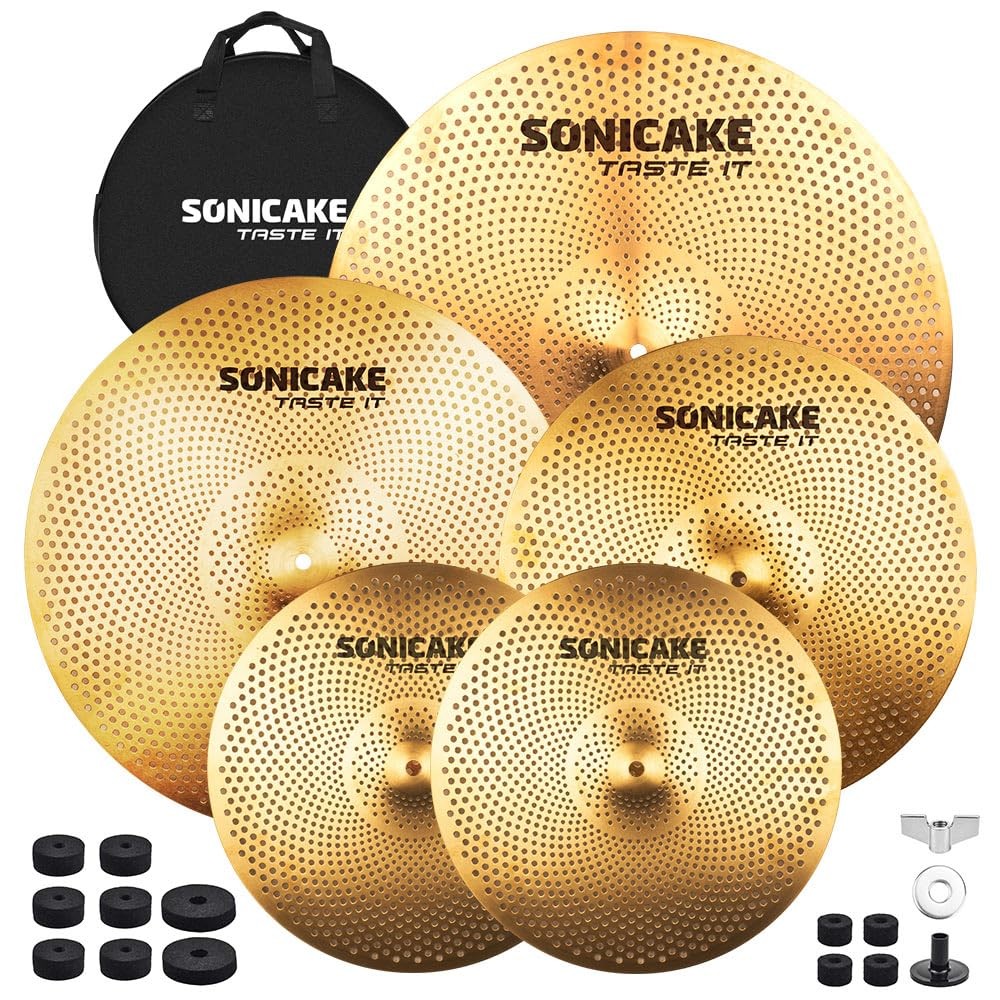 Low Volume Cymbal Pack Quiet Cymbal Set 14"Hi-hats+16"Crash+18"Crash+20"Ride ...