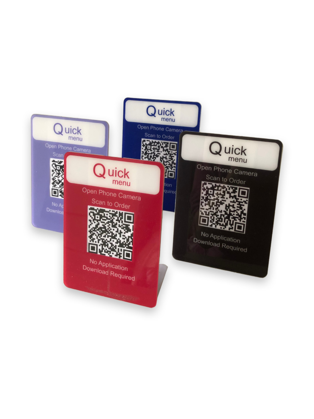 Acrylic Slanted Lean Back QR code holder display stand touch free digital menu