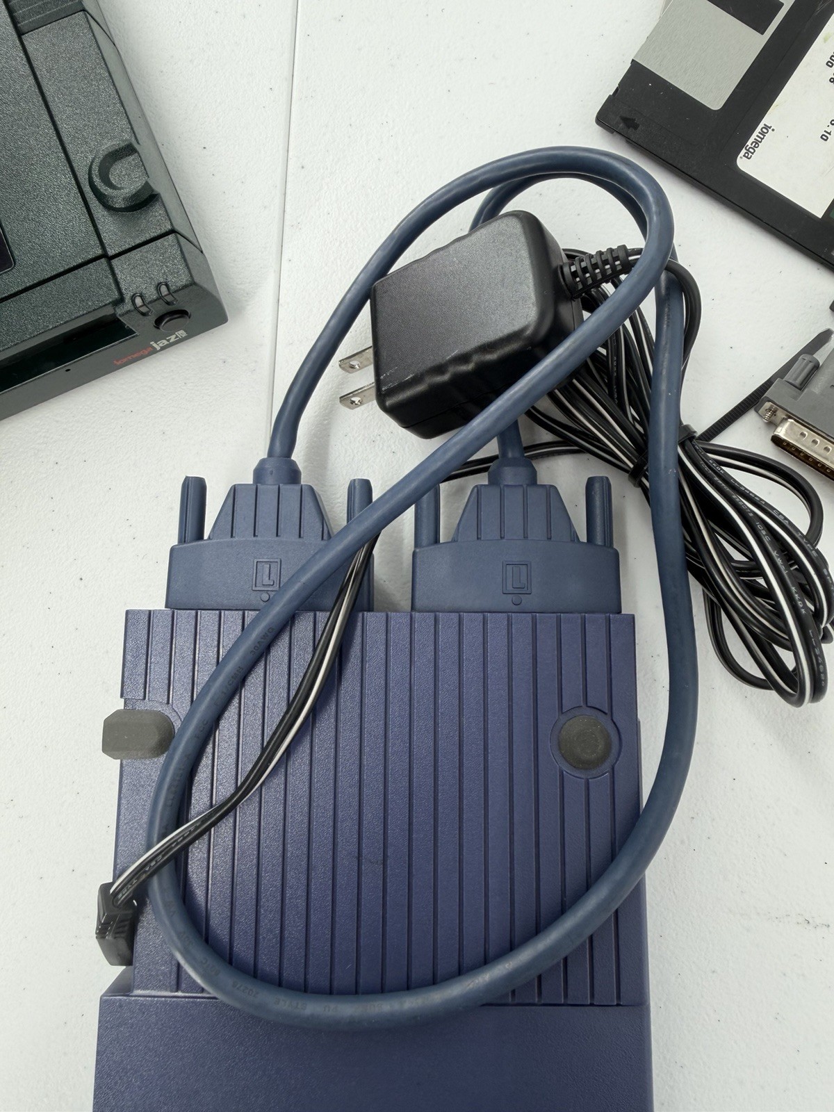 Lot Iomega Zip Disk 100 Jaz 1GB External Drive Unit Power Cord Cords Untested