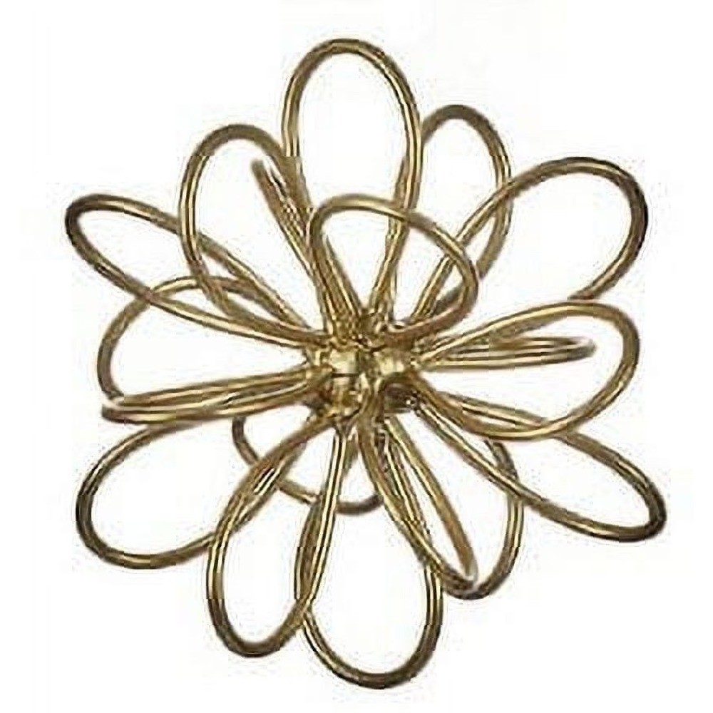 Contemporary Gold Metal Floral Tabletop Decor Orb 6x6 Inches Home Accent