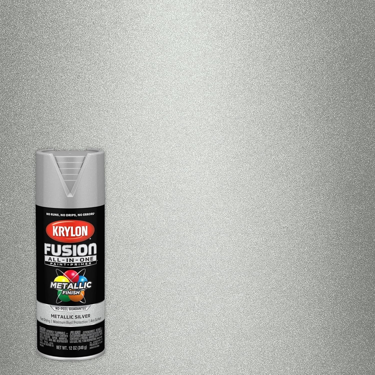 Durable 12 oz Adhesive Spray Paint in Silver - Quick Dry, Rust Resistant Finish